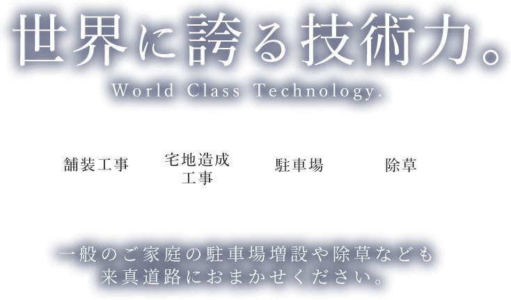 世界に誇る技術力 World Class Technology